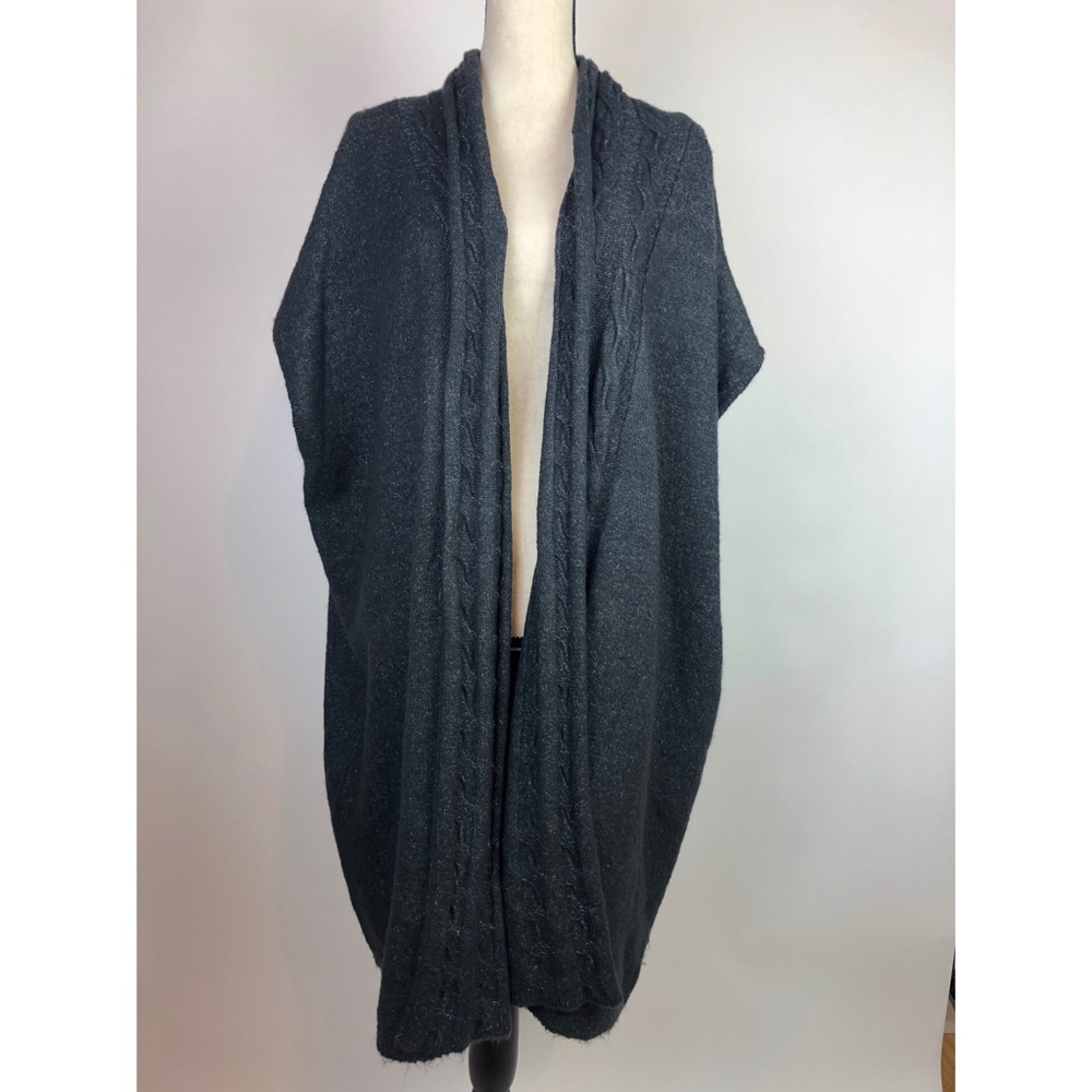 NWT The Limited Grey Acrylic Shawl Sweater Vest